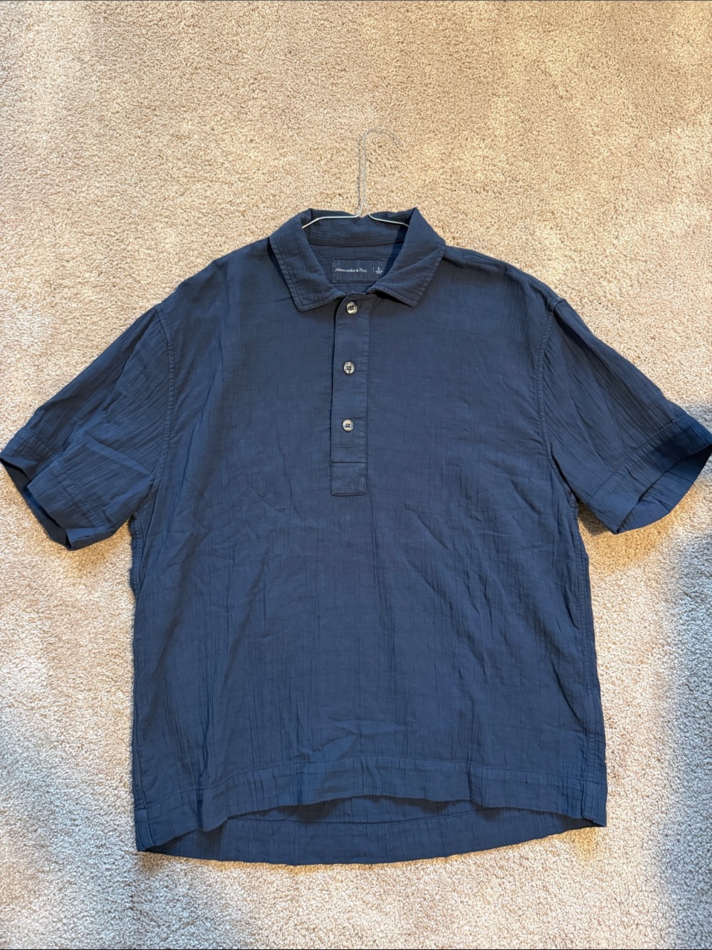 Abercrombie & Fitch Navy Short-Sleeve Polo